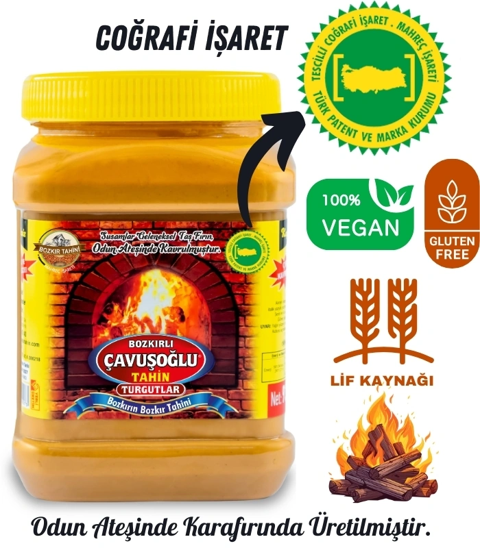 Odun Ateşinde Karafırında Çifte Kavrulmuş Kepeksiz Bozkır Tahini 930g x 12 (1 Koli)