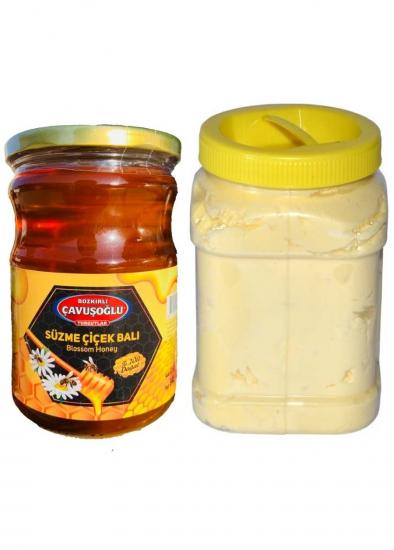 Çavuşoğlu Doğal Süzme Çiçek Balı 845g + Doğal Köy Tereyağı 1 Kg