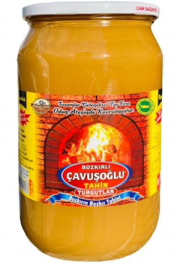 Odun Ateşinde Karafırında Çifte Kavrulmuş Kepeksiz Bozkır Tahini Cam Kavanoz 700g